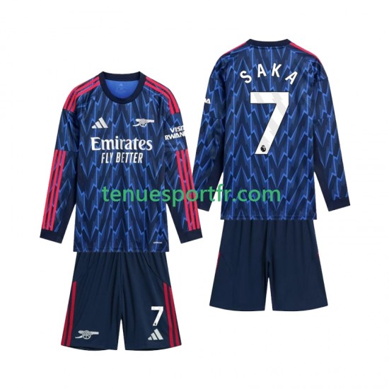 Kit Enfant Maillot Extérieur Arsenal Saka 7 2025-2026 à Manches Longues