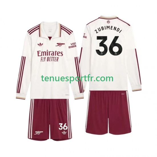 Kit Enfant Maillot Troisième Arsenal Zubimendi 36 2025-2026 à Manches Longues
