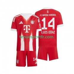 Kit Enfant Maillot Domicile Bayern Munich Luis Diaz 14 2025-2026 à Manches Courtes