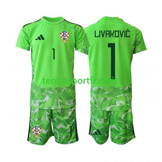 Kit Enfant Maillot Domicile Croatie Gardien Dominik Livakovic 25 2026-2027 à Manches Courtes