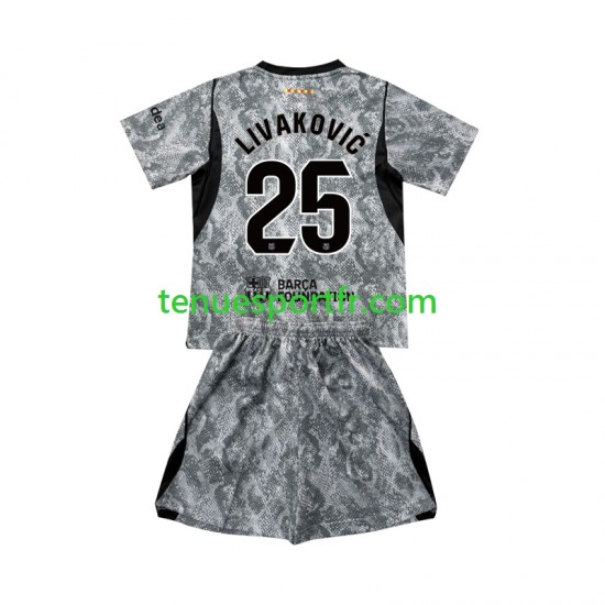 Kit Enfant Maillot Extérieur FC Barcelone Gardien Dominik Livakovic 25 2026-2027 à Manches Courtes