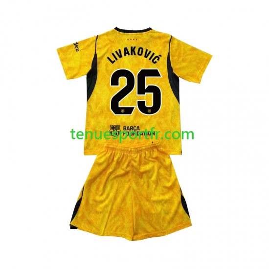 Kit Enfant Maillot Quatrième FC Barcelone Gardien Dominik Livakovic 25 2026-2027 à Manches Courtes