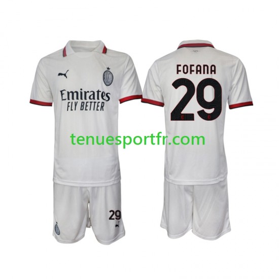 Kit Enfant Maillot Extérieur AC Milan Fofana 29 2024-2025 à Manches Courtes