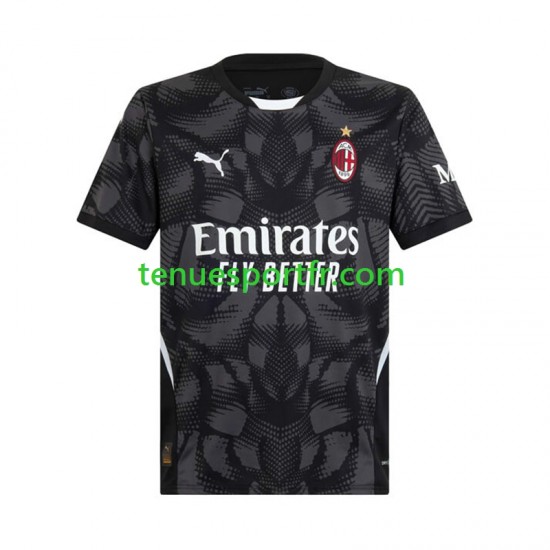 Homme Maillot Domicile AC Milan Gardien 2024-2025 Noir à Manches Courtes