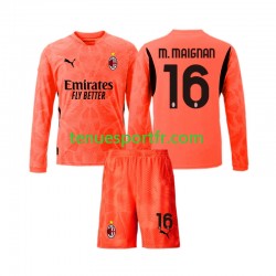 Kit Enfant Maillot Quatrième AC Milan Gardien Mike Maignan 16 2024-2025 à Manches Longues