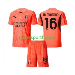 Kit Enfant Maillot Quatrième AC Milan Gardien Mike Maignan 16 2024-2025 à Manches Courtes