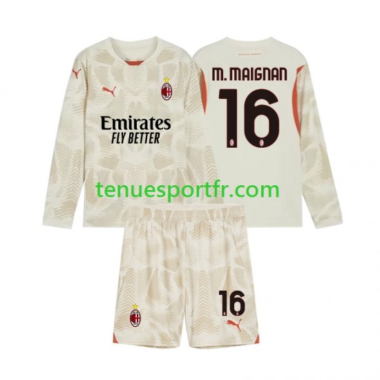 Kit Enfant Maillot Troisième AC Milan Gardien Mike Maignan 16 2024-2025 à Manches Longues