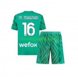 Kit Enfant Maillot Domicile AC Milan Gardien Mike Maignan 16 2023-2024 à Manches Courtes