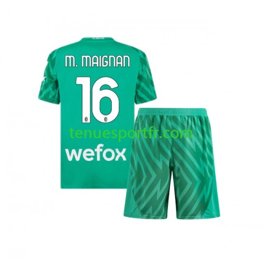Kit Enfant Maillot Domicile AC Milan Gardien Mike Maignan 16 2023-2024 à Manches Courtes