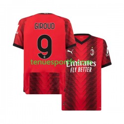 Homme Maillot Domicile AC Milan Olivier Giroud 9 2023-2024 à Manches Courtes