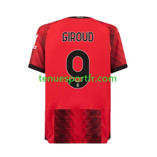 Homme Maillot Domicile AC Milan Olivier Giroud 9 2023-2024 à Manches Courtes