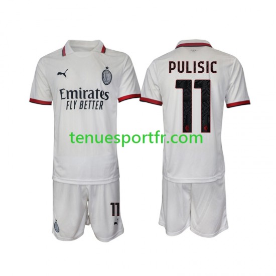 Kit Enfant Maillot Extérieur AC Milan Pulisic 11 2024-2025 à Manches Courtes