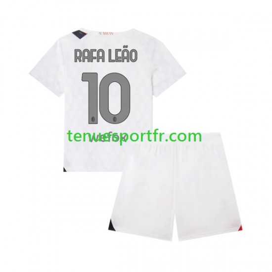 Kit Enfant Maillot Extérieur AC Milan Rafael Leao 10 2023-2024 à Manches Courtes