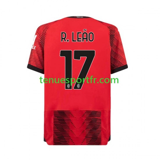 Homme Maillot Domicile AC Milan Rafael Leao 17 2023-2024 à Manches Courtes