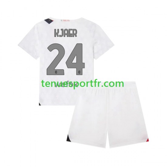 Kit Enfant Maillot Extérieur AC Milan Simon Kjaer 24 2023-2024 à Manches Courtes