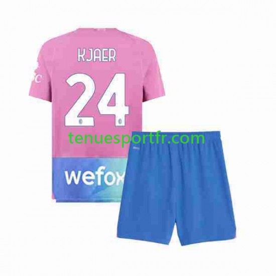 Kit Enfant Maillot Troisième AC Milan Simon Kjaer 24 2023-2024 à Manches Courtes