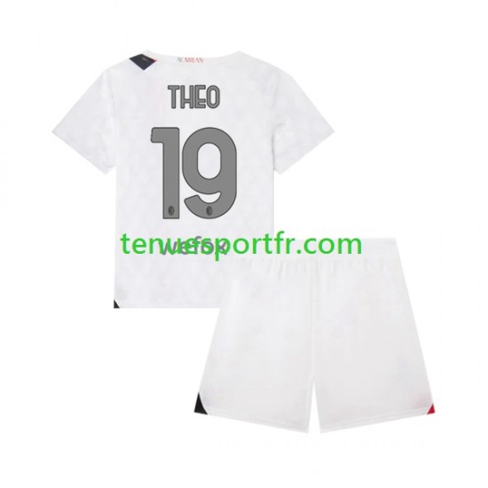 Kit Enfant Maillot Extérieur AC Milan Theo 19 2023-2024 à Manches Courtes