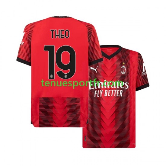 Homme Maillot Domicile AC Milan Theo Hernandez 19 2023-2024 à Manches Courtes