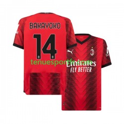 Homme Maillot Domicile AC Milan Tiemoue Bakayoko 14 2023-2024 à Manches Courtes
