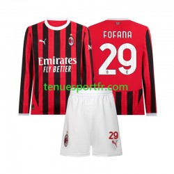 Kit Enfant Maillot Domicile AC Milan Youssouf Fofana 29 2024-2025 à Manches Longues