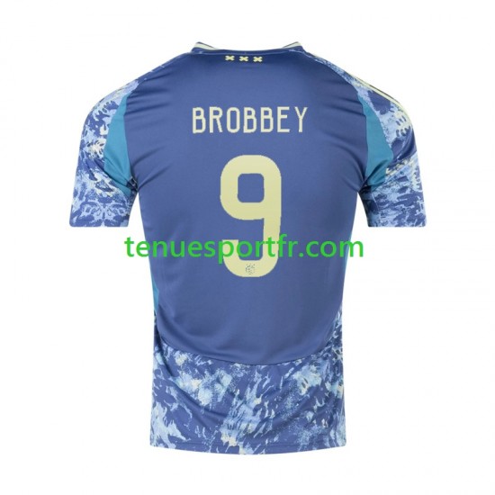 Homme Maillot Extérieur Ajax Amsterdam Brian Brobbey 9 2024-2025 à Manches Courtes