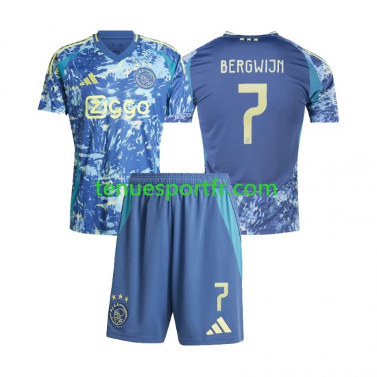 Kit Enfant Maillot Extérieur Ajax Amsterdam Steven Bergwijn 7 2024-2025 à Manches Courtes