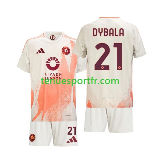 Kit Enfant Maillot Extérieur AS Rome Paulo Dybala 21 2024-2025 à Manches Courtes