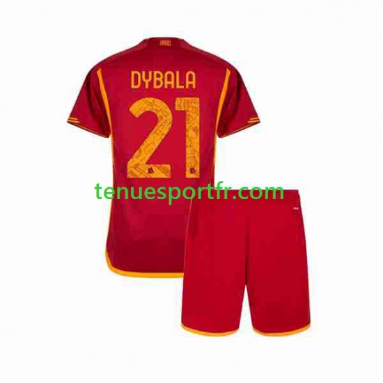 Kit Enfant Maillot Domicile AS Rome Paulo Dybala 21 2023-2024 à Manches Courtes