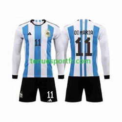 Kit Enfant Maillot Domicile Argentine 3 Stars Di Maria 11 World Cup 2022 à Manches Longues