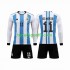 Kit Enfant Maillot Domicile Argentine 3 Stars Di Maria 11 World Cup 2022 à Manches Longues