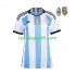 Femme Maillot Domicile Argentine 3 Stars World Cup 2022 à Manches Courtes