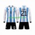 Kit Enfant Maillot Domicile Argentine 3 Stars Paulo Dybala 21 World Cup 2022 à Manches Longues