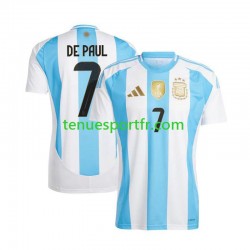 Homme Maillot Domicile Argentine De Paul 7 Copa America 2024 à Manches Courtes