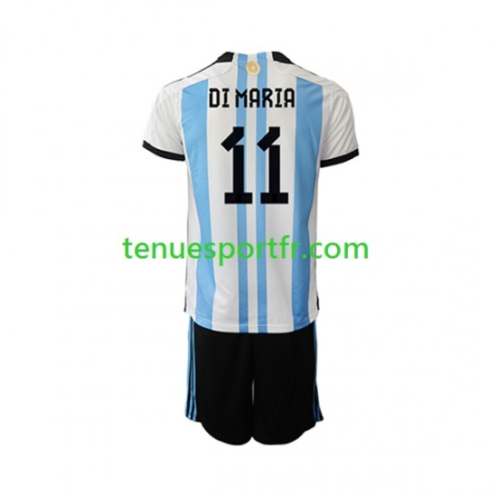 Kit Enfant Maillot Domicile Argentine Di Maria 11 World Cup 2022 à Manches Courtes