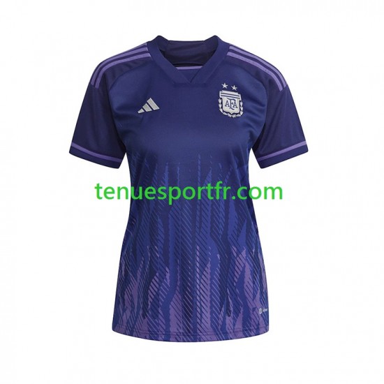 Femme Maillot Extérieur Argentine World Cup 2022 à Manches Courtes
