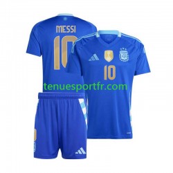 Kit Enfant Maillot Extérieur Argentine Lionel Messi 10 Copa America 2024 à Manches Courtes