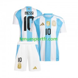 Kit Enfant Maillot Domicile Argentine Lionel Messi 10 Copa America 2024 à Manches Courtes
