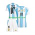 Kit Enfant Maillot Domicile Argentine Lionel Messi 10 Copa America 2024 à Manches Courtes