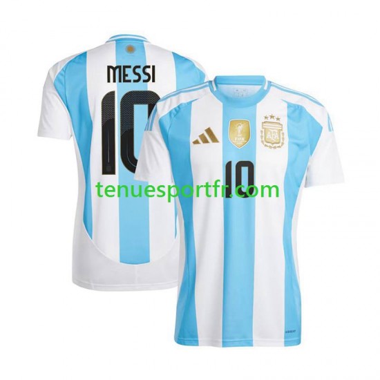 Homme Maillot Domicile Argentine Lionel Messi 10 Copa America 2024 à Manches Courtes