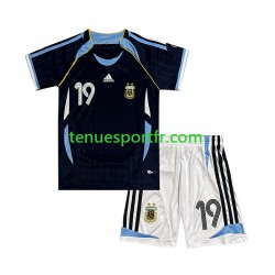 Kit Enfant Maillot Retro Extérieur Argentine Lionel Messi 19 2006 à Manches Courtes