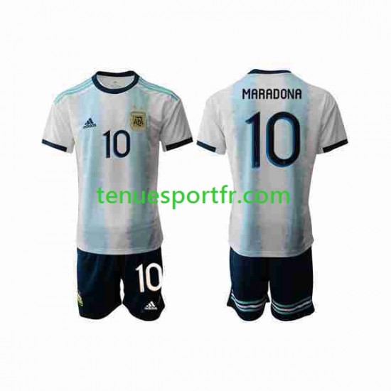 Kit Enfant Maillot Domicile Argentine Maradona 10 2019-2020 à Manches Courtes
