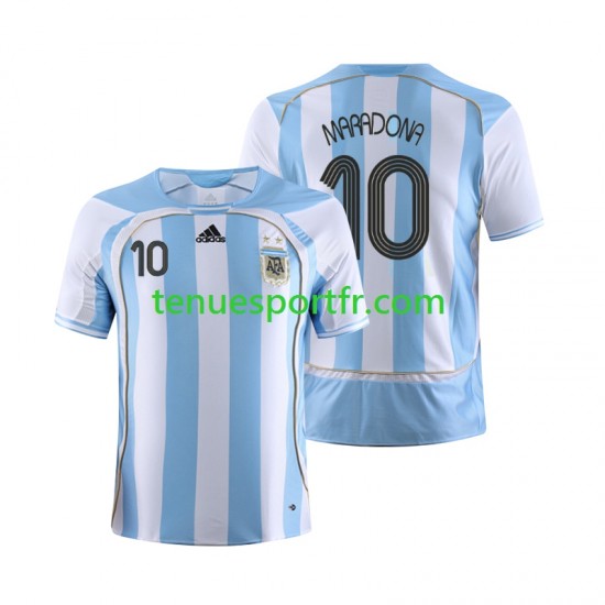 Homme Maillot Retro Domicile Argentine Maradona 10 2006 à Manches Courtes