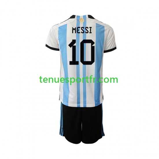 Kit Enfant Maillot Domicile Argentine Messi 10 World Cup 2022 à Manches Courtes