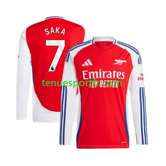 Homme Maillot Domicile Arsenal Bukayo Saka 7 2024-2025 Rouge à Manches Longues