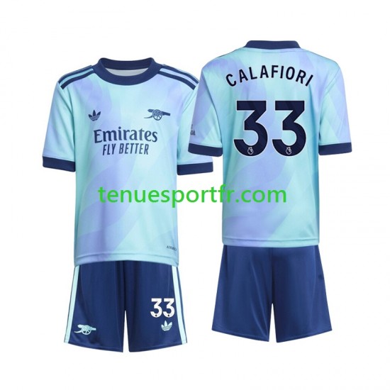 Kit Enfant Maillot Troisième Arsenal Calafiori 33 2024-2025 à Manches Courtes
