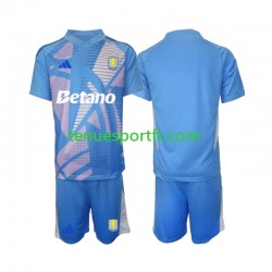 Kit Enfant Maillot Troisième Aston Villa Gardien 2024-2025 Bleu à Manches Courtes