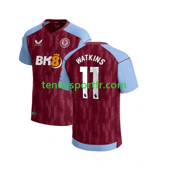 Homme Maillot Domicile Aston Villa Ollie Watkins 11 2023-2024 à Manches Courtes