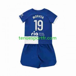 Kit Enfant Maillot Extérieur Atlético Madrid 2 Alvaro Morata 19 2023-2024 à Manches Courtes