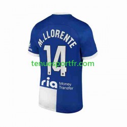 Homme Maillot Extérieur Atlético Madrid 2 Marcos Llorente 14 2023-2024 à Manches Courtes