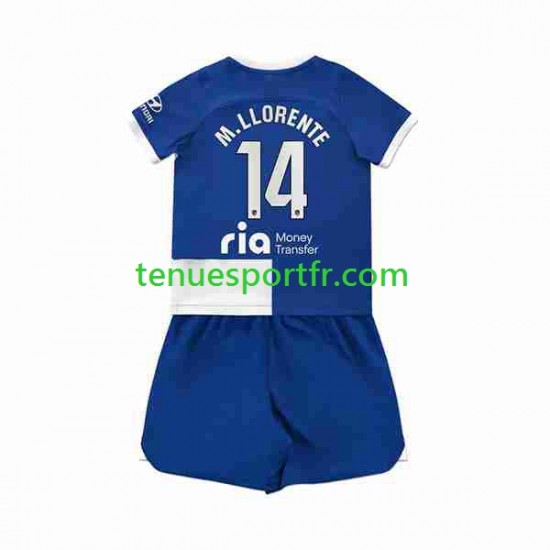 Kit Enfant Maillot Extérieur Atlético Madrid 2 Marcos Llorente 14 2023-2024 à Manches Courtes